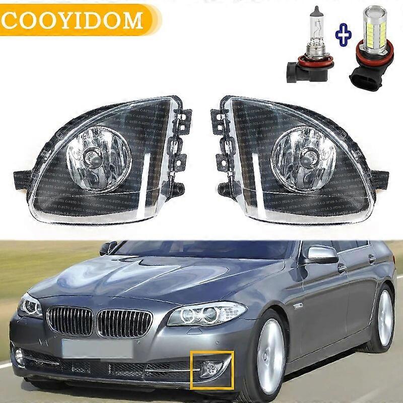 Front Bumper Fog Lights LED+ Halogen Fog Light Lamp 63177216885 63177216886 For BMW 5 Series F10 F11 520i 523i 528i Driving Lamp