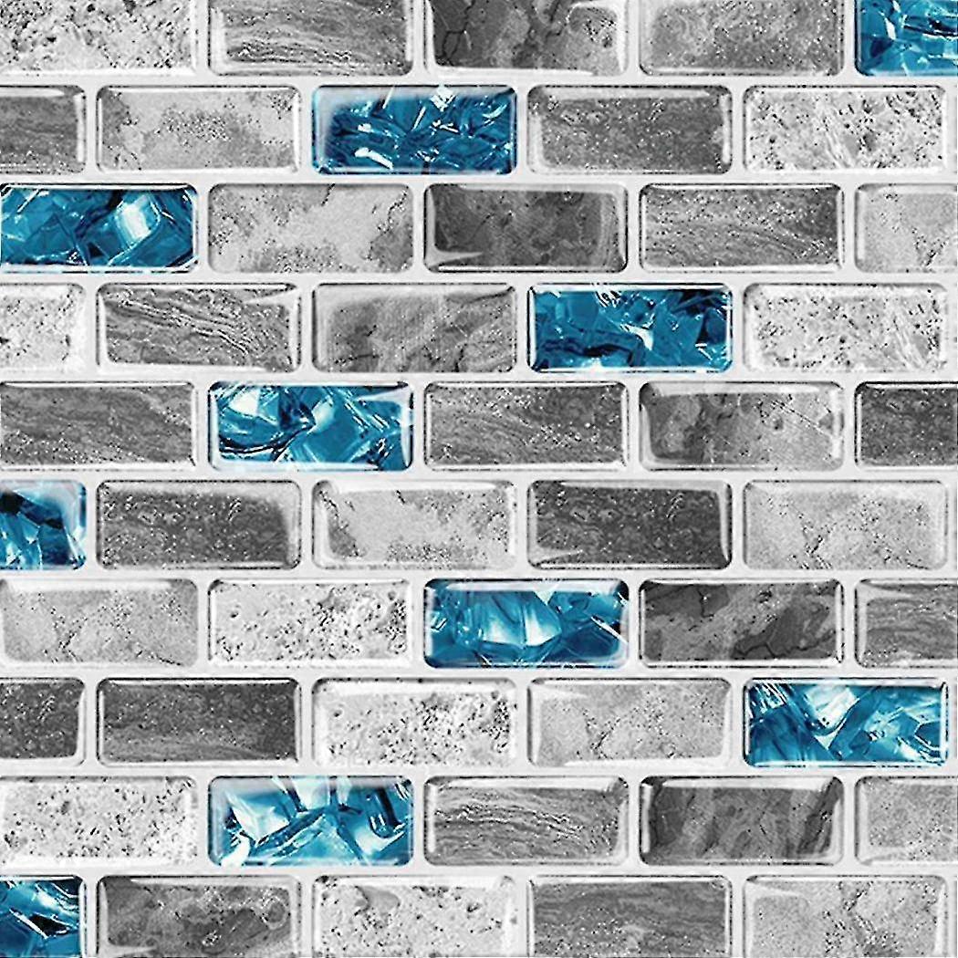 2x Vivid Tiles Blue Peel And Stick Tiles 3d Brick Effect Waterproof Kitchen Backsplash Decor Self A