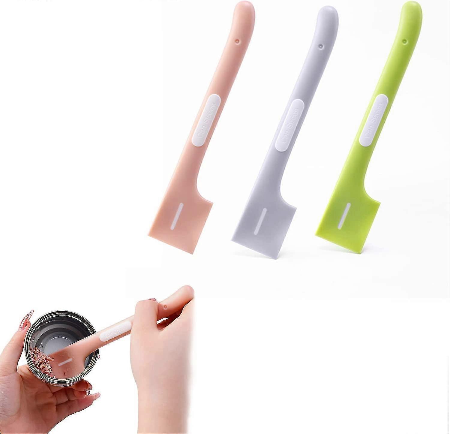 Wabjtam Wet Pet Food Can Spatula, 3pcs, Tpr Mini Spatula, Kitchen Scraper Spatula, Right-angle Design, Easy To Fit, Easy To Clean Residual Food
