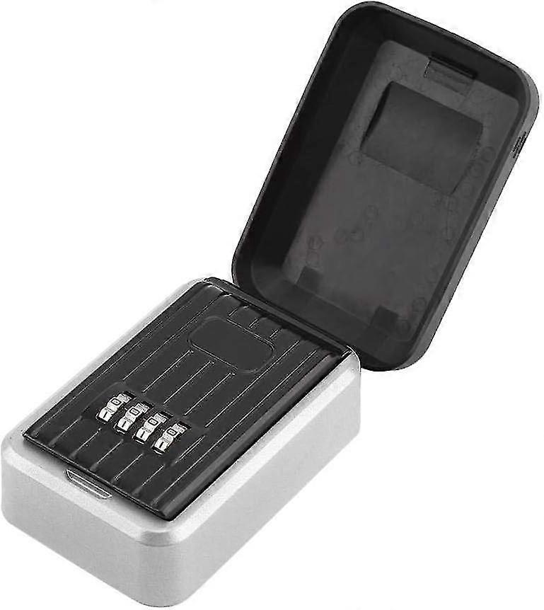 Key Safe Box, Outdoor Key Safe With 4 Code & 1 Key, Security Key Storage Box Durable Outdoor Wall Mounted Secure Key Box