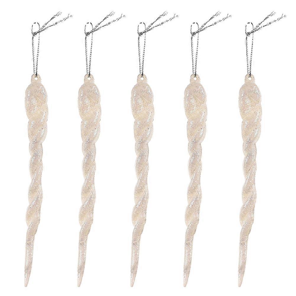 12Pcs/5Pcs Christmas Tree Simulation Ice Icicles DIY Decorations Hanging Pendant KAESI