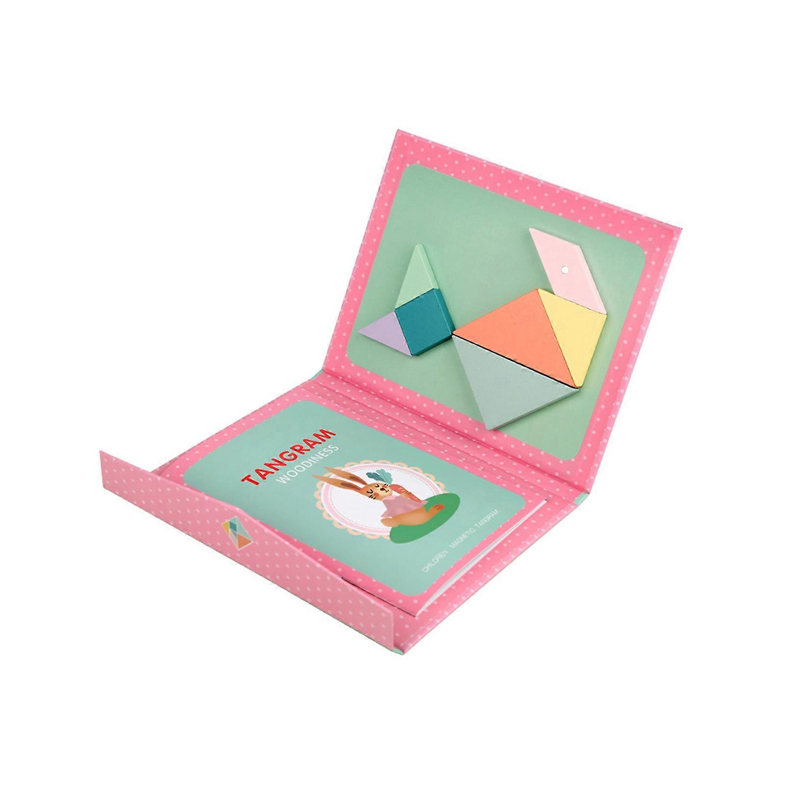 1 Set Tangram Toy Book Design Geometric Shapes Magnetic Blocks Tangram Puzzle Game Educational Toy for Kids
