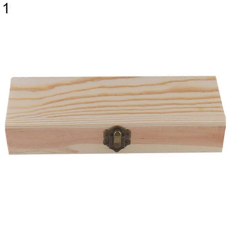 Stationery Case Lockable Portable Rectangular Wooden Sketching Pencil Box for Kids