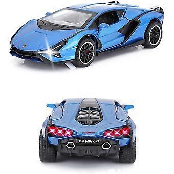 Toy Car Lambo Sian FKP3 Metal Model Car with Lights and SoundBack Toy Car for Boys 3+ (Blue)