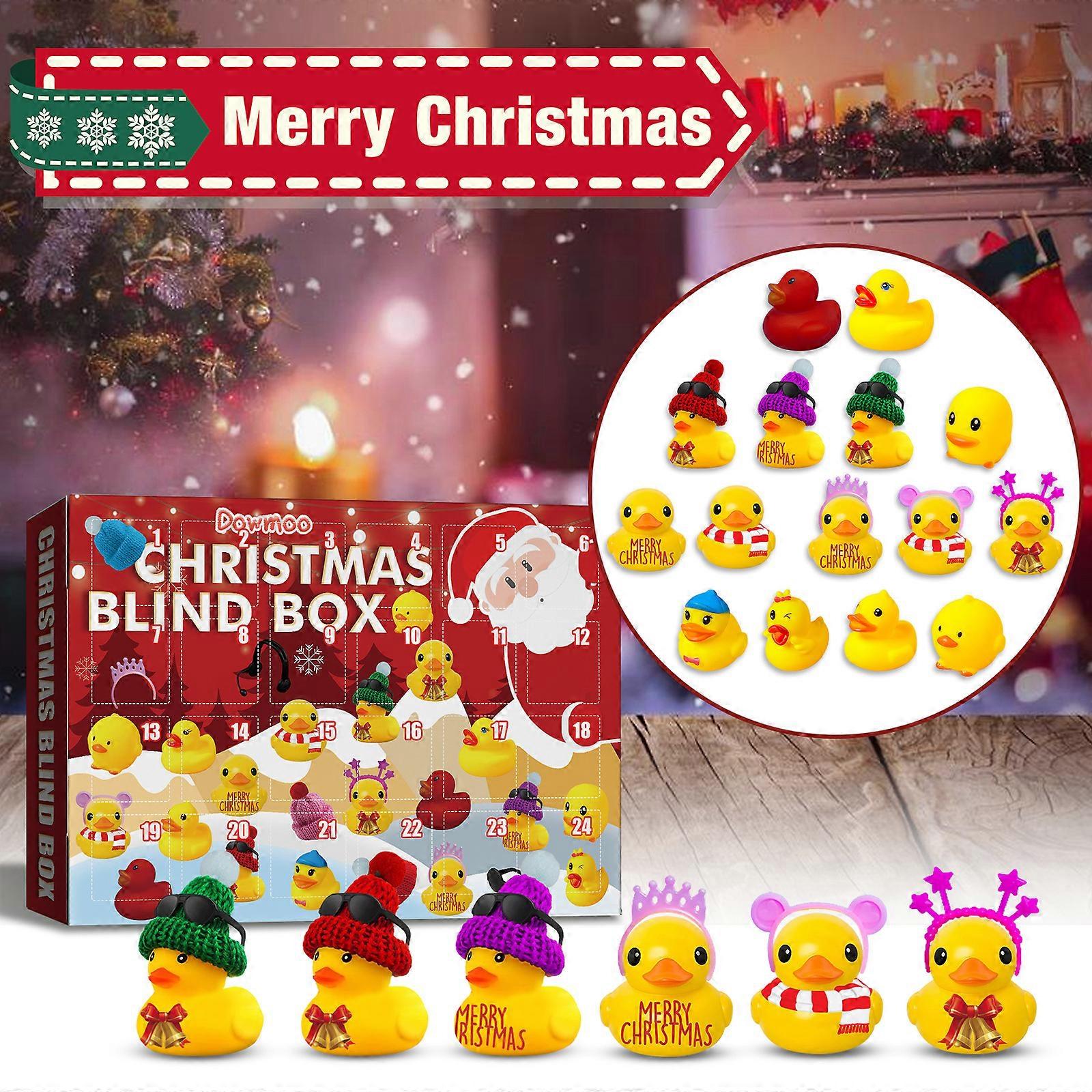 Christmas Rubber Duck Advent Calendar 24 Grid Cartoon Duck Blind Box Countdown Gift