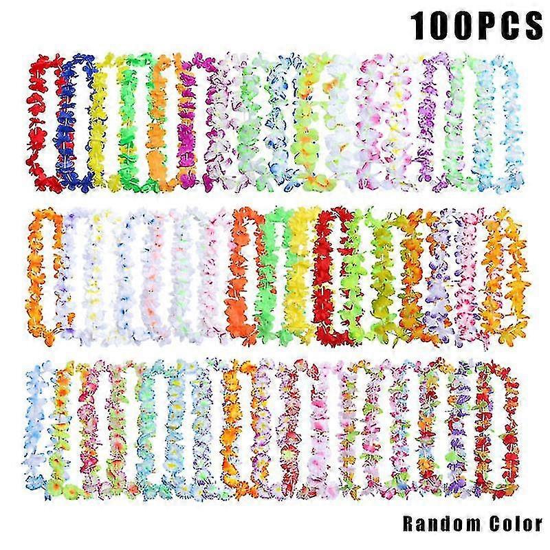 50pcs / 100pcs Hawaiian Collier Tropical Hawaii Tissu Fleur Couronne Party Dcor