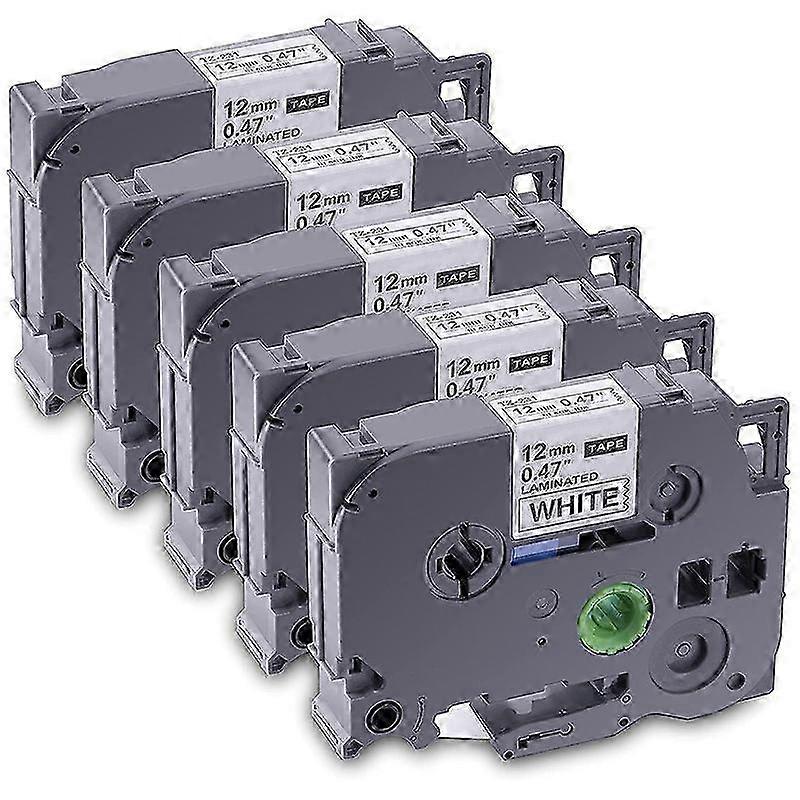 5-Pack Label Maker Tape for TZe-231 -231 Laminated P-Press Label Maker Tape, for Model PT D200 D210 H100 1880