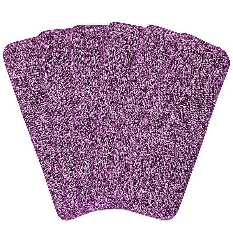 Flat Mop Heads 6 Pcs Microfibre Mop Pads 42cm x 14cm Spray Mop Refill Replacement Pads Covers - Mac
