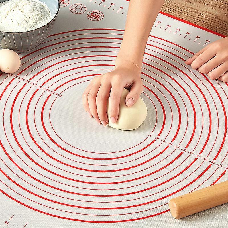 Non-Stick Silicone Baking Mat Dough Mat with GrooFoo Measurements (Red, 26 x 29 cm)