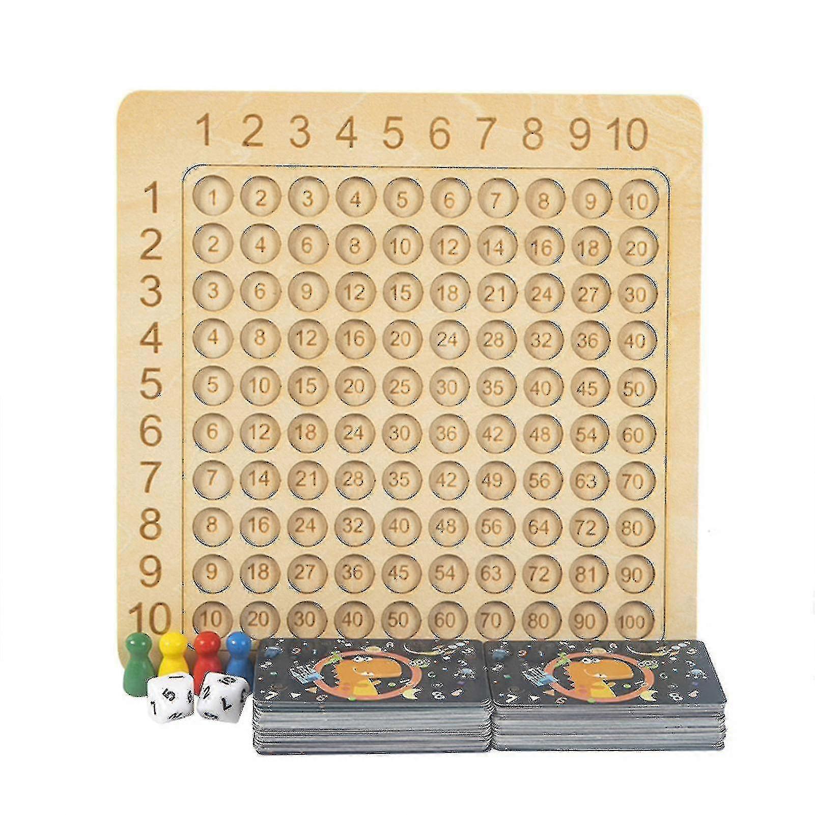 Multiplication Board Game Mathematical Counting Table Game With Dice & Flash Card Early Education Toy Gifts