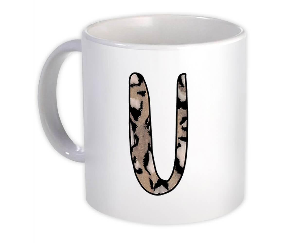 Gift Mug: Monogram Letter U Cheetah