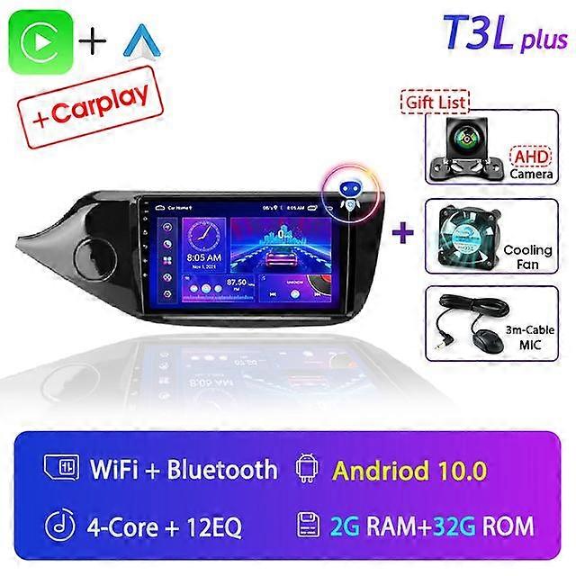 2din 4G Android 11 Car Radio Multimidia Lecteur vidéo pour Kia Ceed Cee' d 2 JD 2012-2018 Navigation GPS Carplay Audio Unité principale 9"