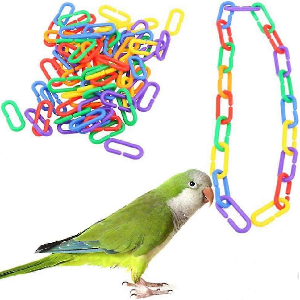 Plastic Link C-Clips Hooks Chain Links C-Links Childrens Learning Toy Small Pet Rat Sugar Glider Parrot Bird Toy 100pcs/200pcs
