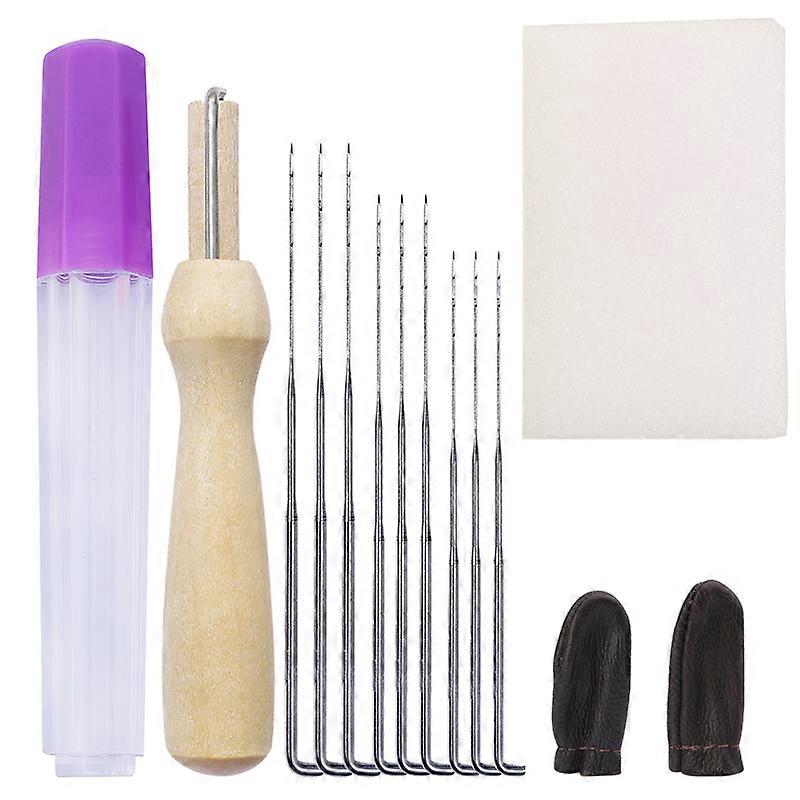 Fenrry DIY Craft Wool Felting Needles Set Felting Starter Kit Pocked Needles Set with Wooden Handle Wool Felt Tool Needle Bottle