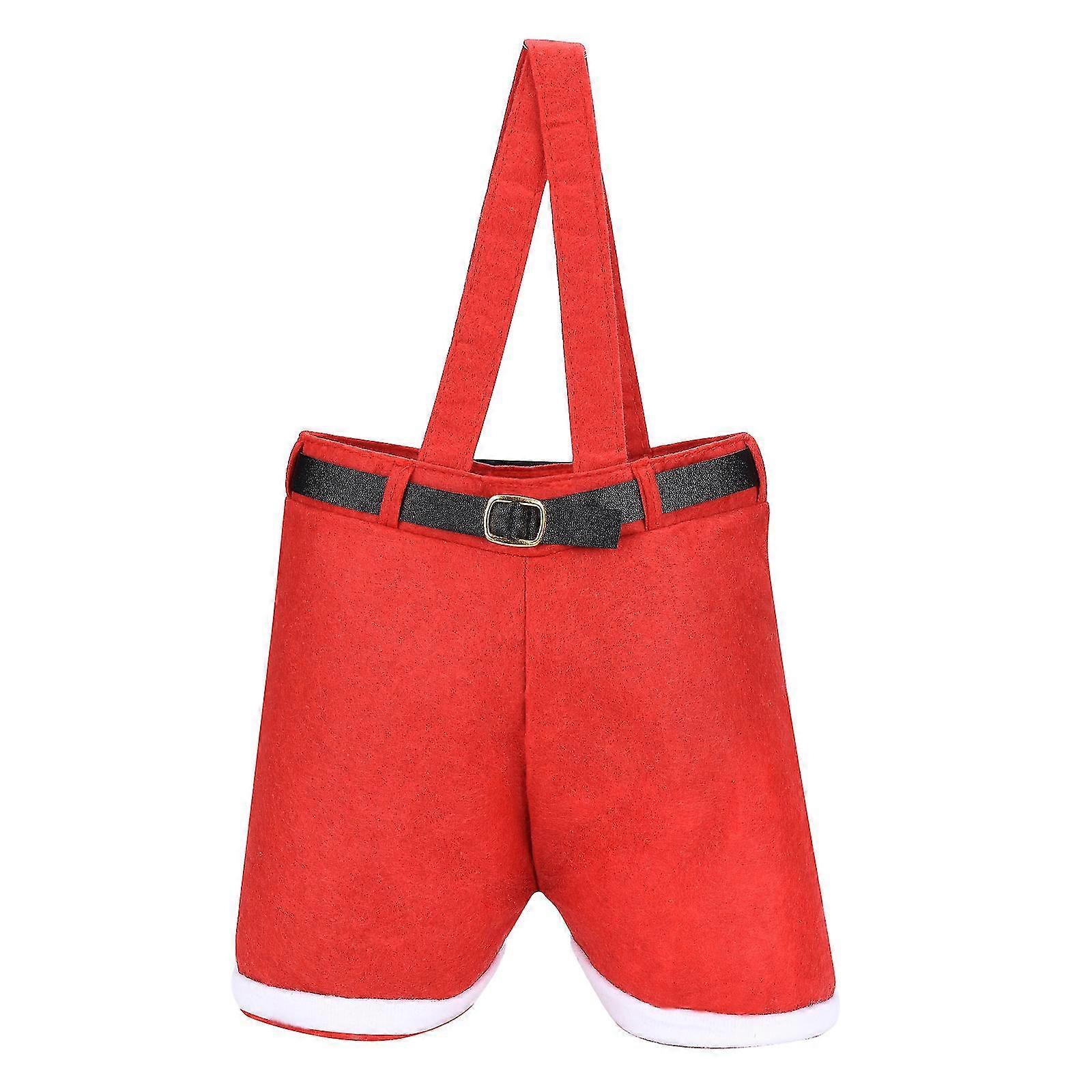 糖果盒可爱零食袋圣诞老人红酒组织风格便携可爱坚固耐用 1pc 带手柄，39.5*22*9cm