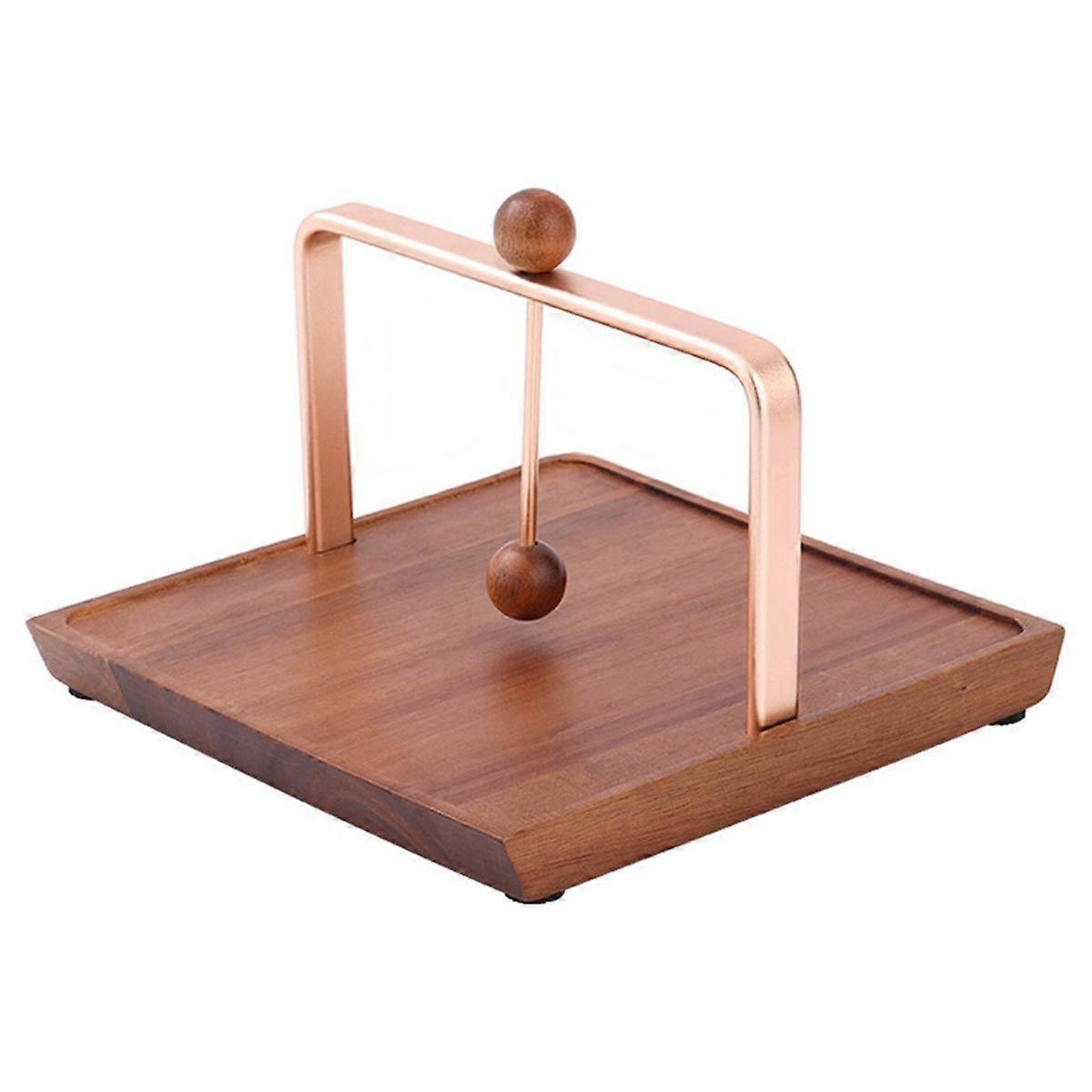 Porte-serviettes en bois pour table, distributeur de serviettes de table avec barre centrale en métal sophistiqué, porte-serviettes à cocktail