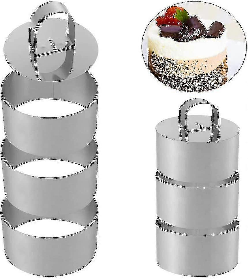 6 stk matlaging ring sett, rustfritt stål kake ringer kake mold baking ring mold