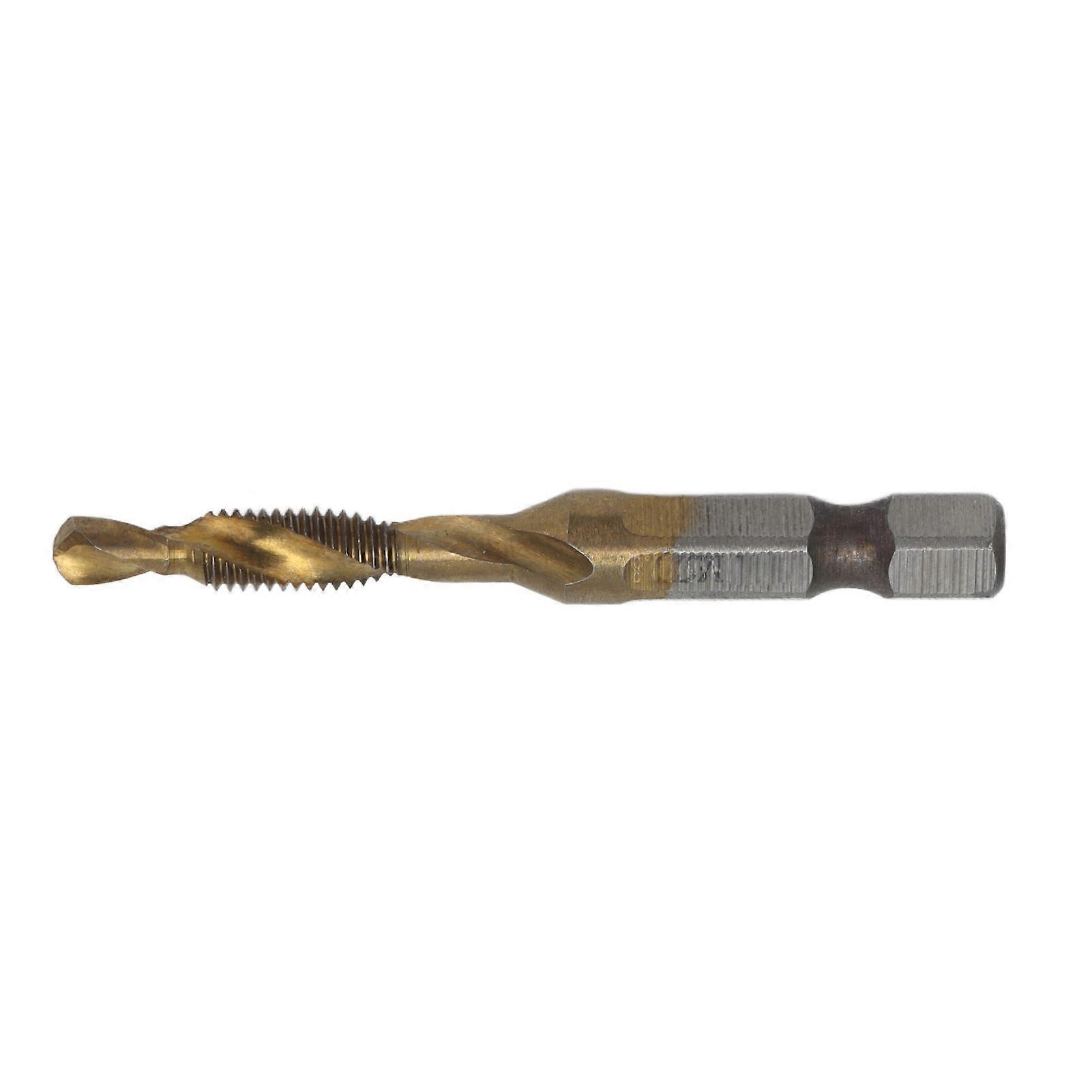 Tap Drill Bits Hex Shank Titanium Coated Metric Screw Combination Tapping Bit compatible WoodM5