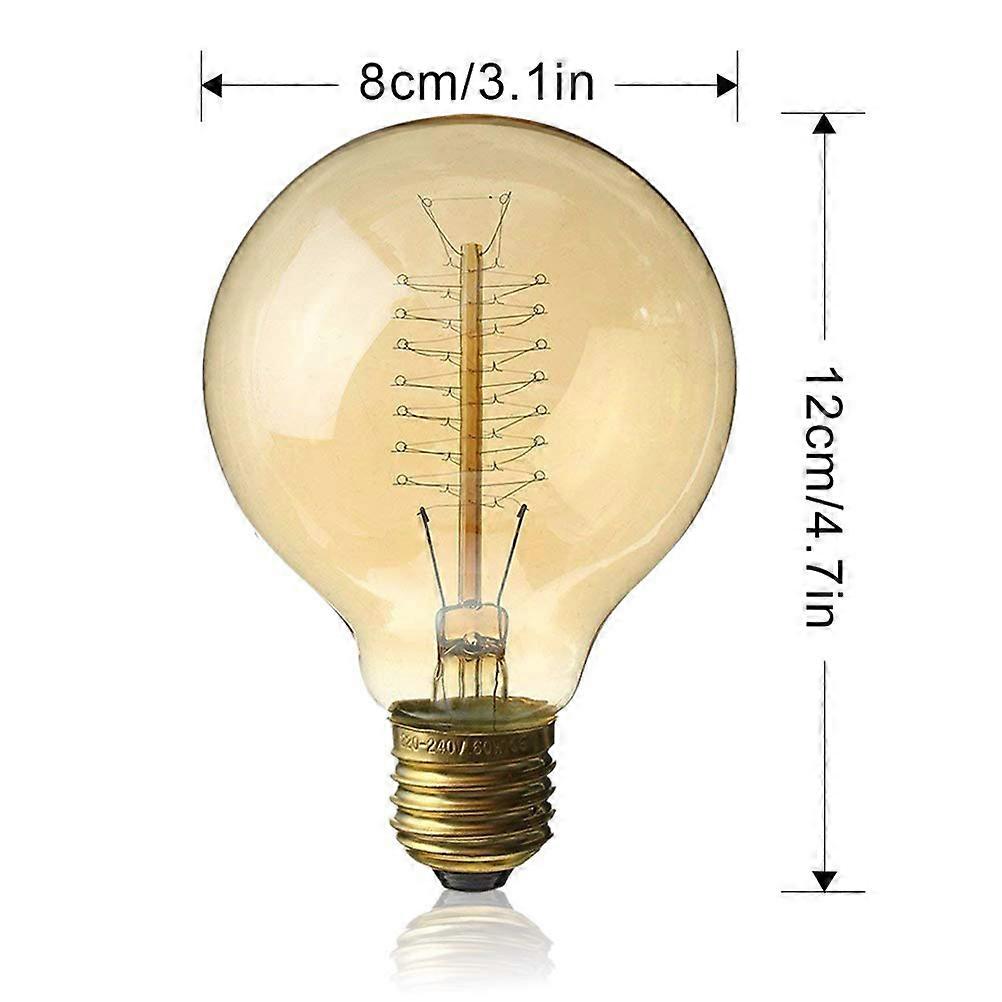 Globe Light Bulb Retro Dimmable Light Bulb E27 Tungsten Filament Bulb