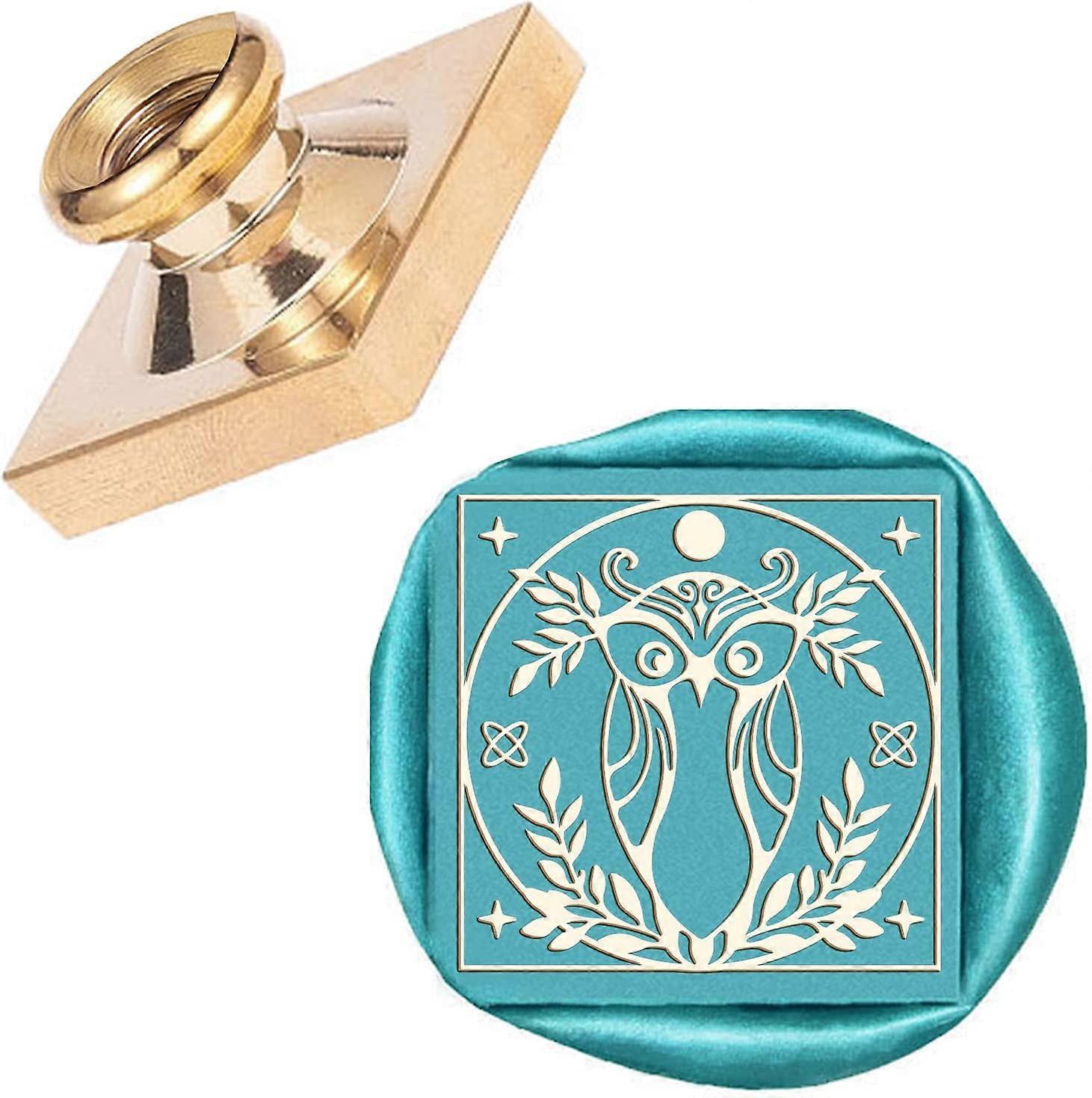 Wax Seal Stamp Heads Only No Handle Sealing Wax Stamp Head Replacement Owl Vintage Removable Brass Seal Head for Wedding Invitation Envelope Halloween