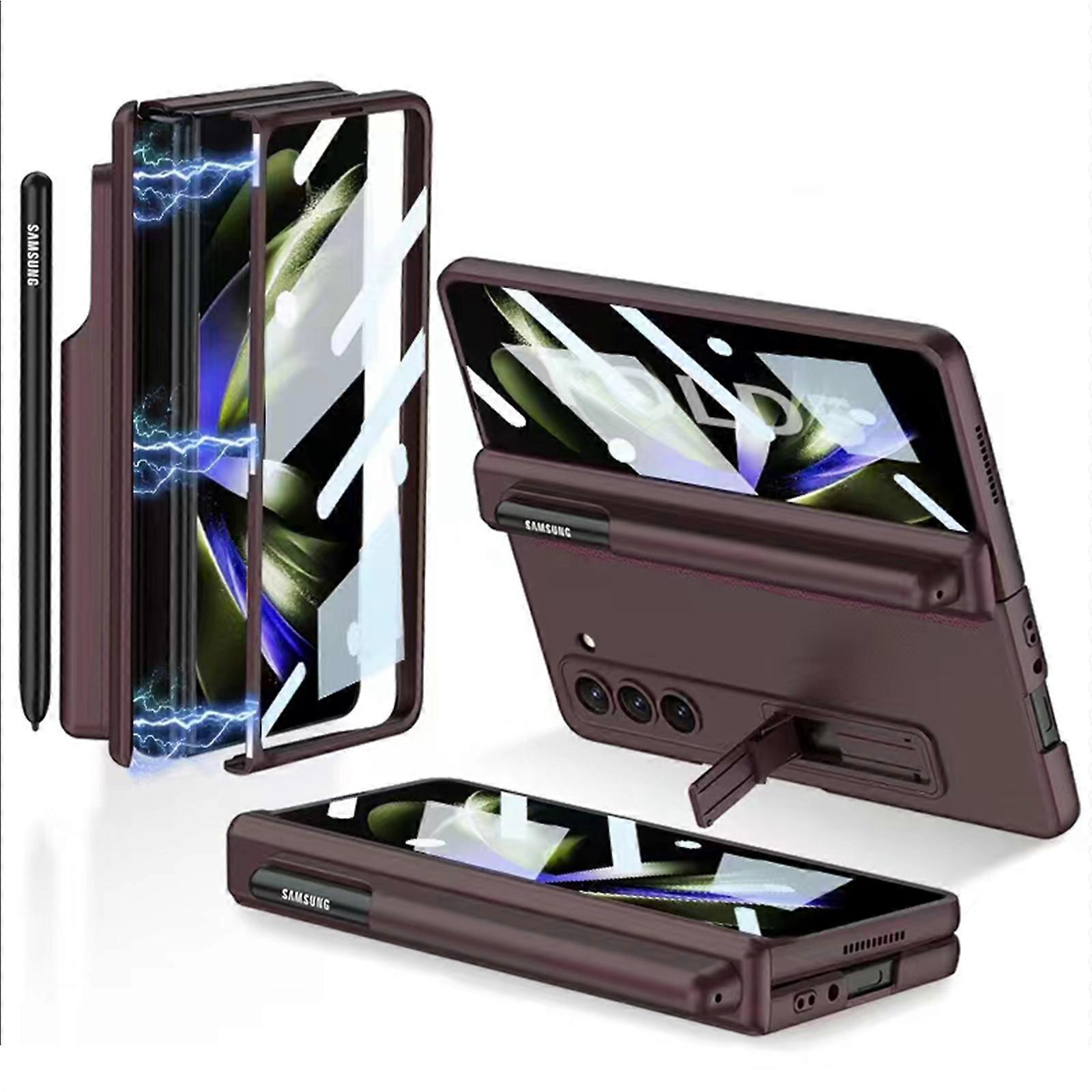 for Samsung Galaxy Z Fold 5 Case with Screen Protector, Z Fold 5 Case with Hinge Protection S Pen Slot Adjustable Kickstand
