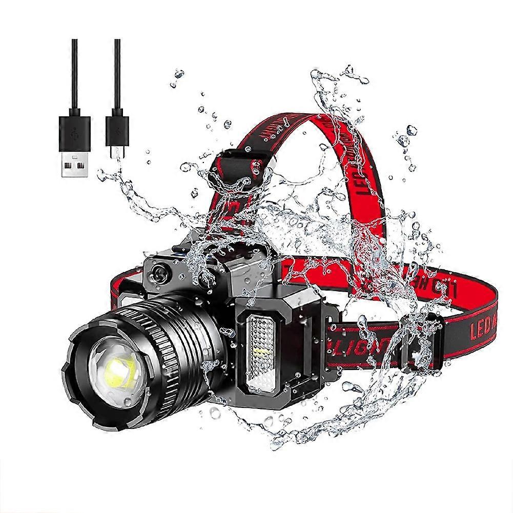 LED Head Light Rechargeable Head Light for Adults, 360 Adjustable Angle Headlight Flashlight Motio