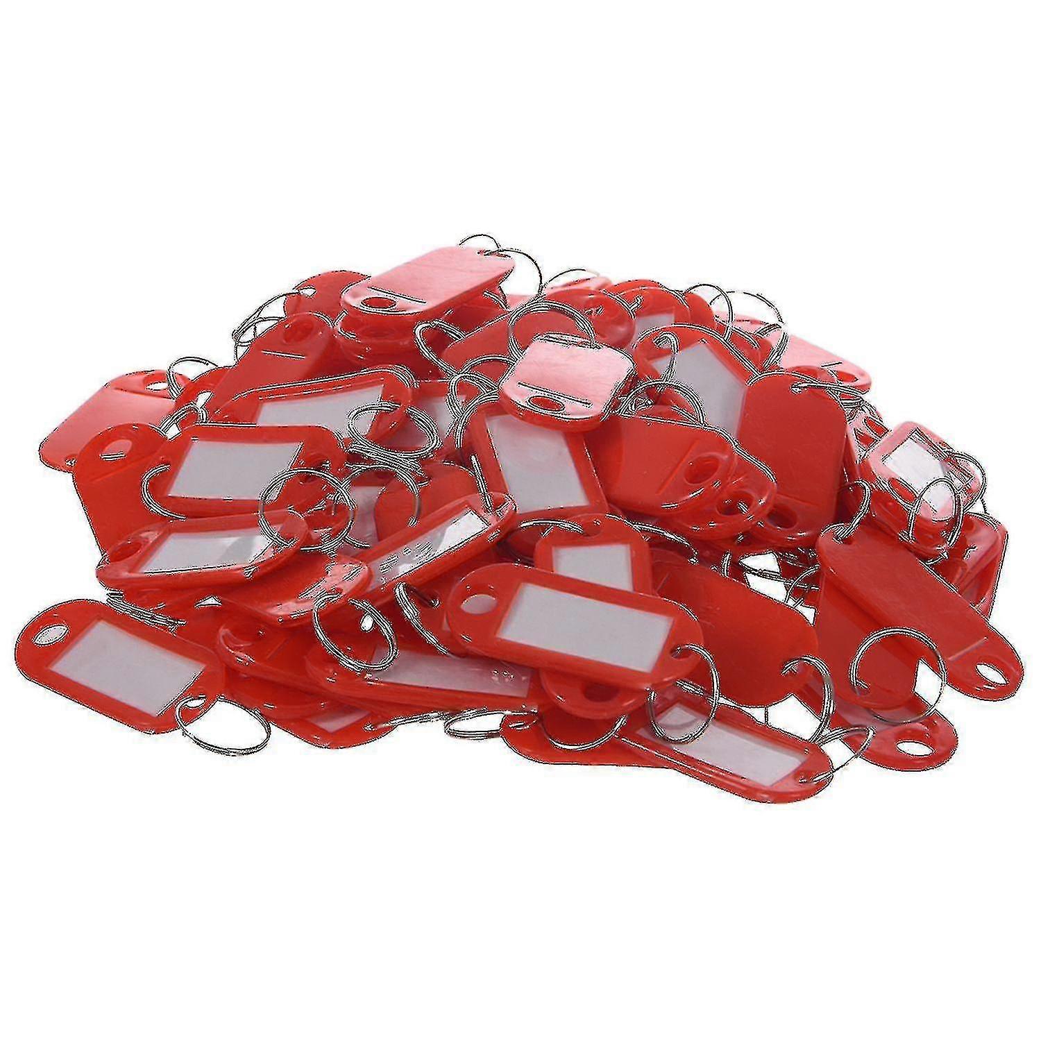 Key Ring Tags -(100pcs Red) - Snngv