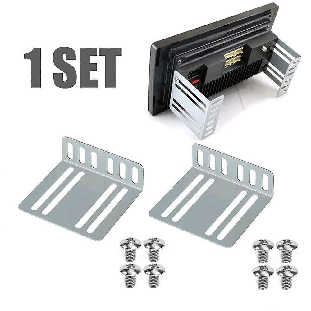 Frame 2 Din Car Radio MP5 Installation Kit Mounting Accessories Holder Support 2 Bracket 8 Screw Quick Installation Tools