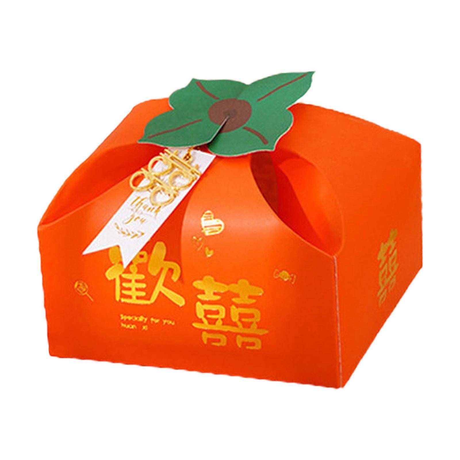50 Pcs/pack Wedding Candy Boxes Gift Box 2022 Wedding Ins Wind Persimmon Box
