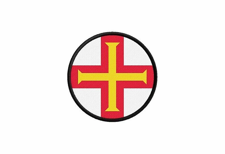 Patch ecusson guernsey flag printed thermosticker round round round cockade