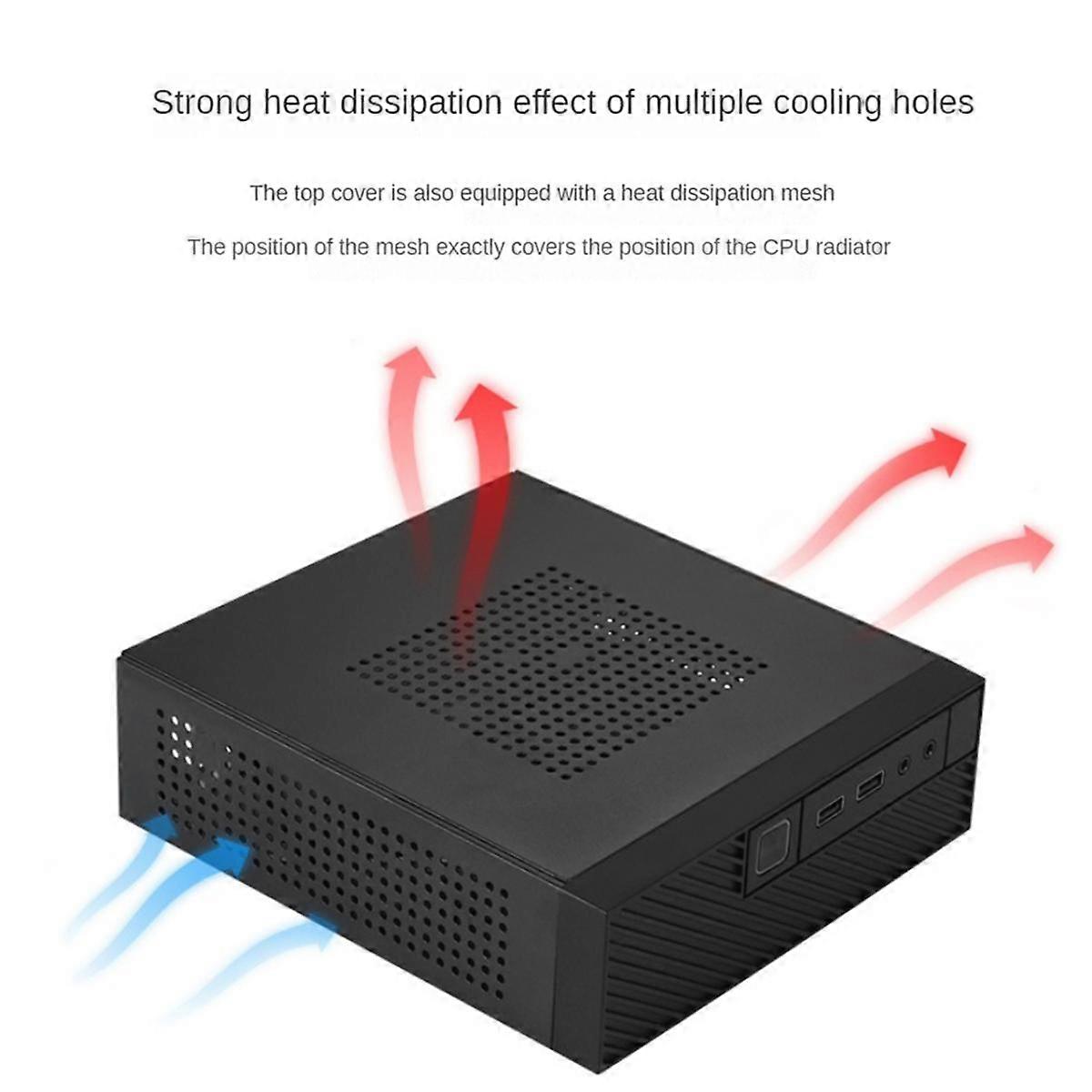 M06 Mini Desktop Case MINI-ITX PC Chassis Veelzijdige en efficiënte industriële bedieningskast met voetstandaard