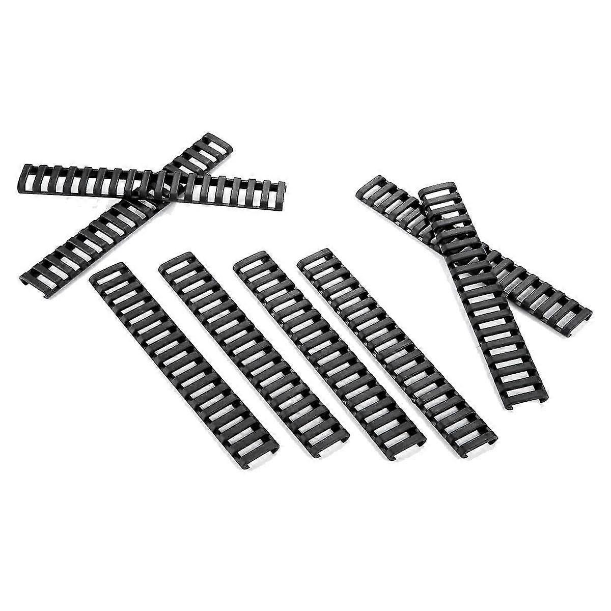 8 Pcs Polymer Soft Easy Install Ladder, 18 Slots,black