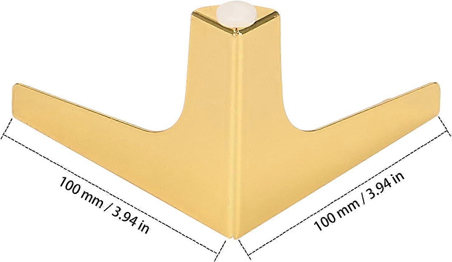 Adjustable Cabinet Legs8 PCS 4 Inch Gold Triangle Furniture Legs, 10cMatel Triangle Sofa Feet with Screw and Bolt Driver for Sofa Table