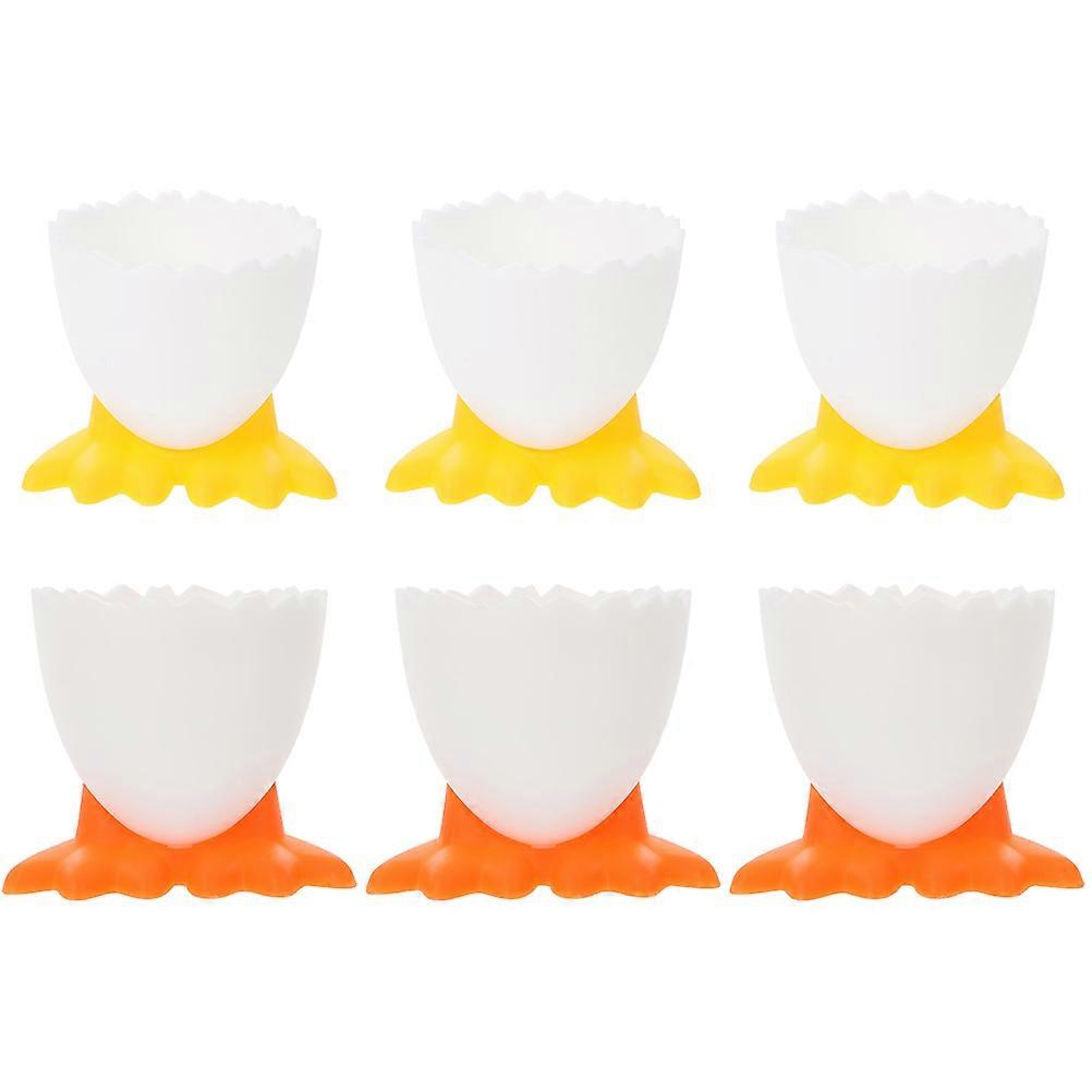 6 Pcs Cute Cup Plastic Egg Cup Egg Holder Boiled Egg Mug Egg Soldier Cups Egg Cup Base