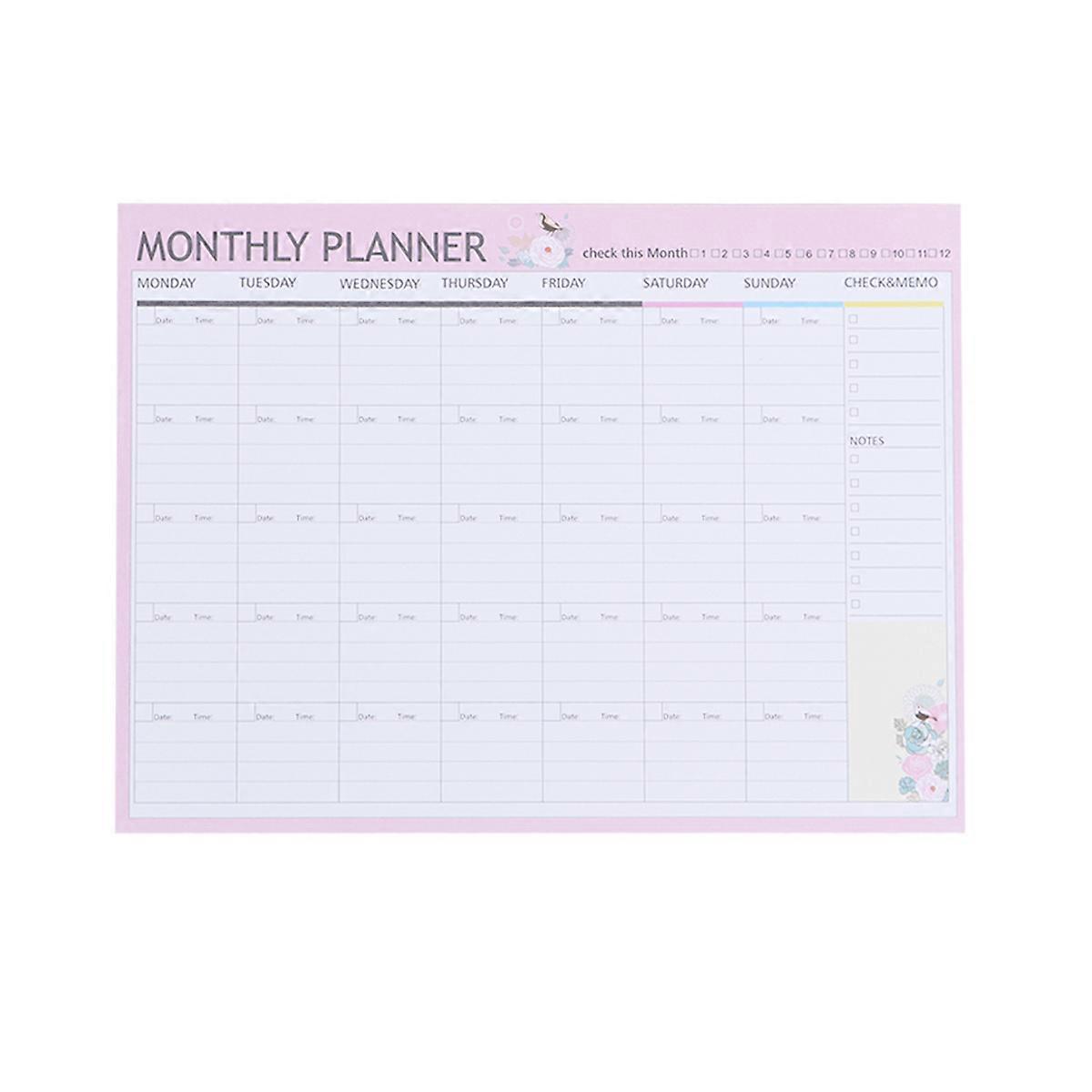 20 Sheets Korean Stationary Schedule Book Meal Planner Weekly Planning Notepad Weekly Task Organizer