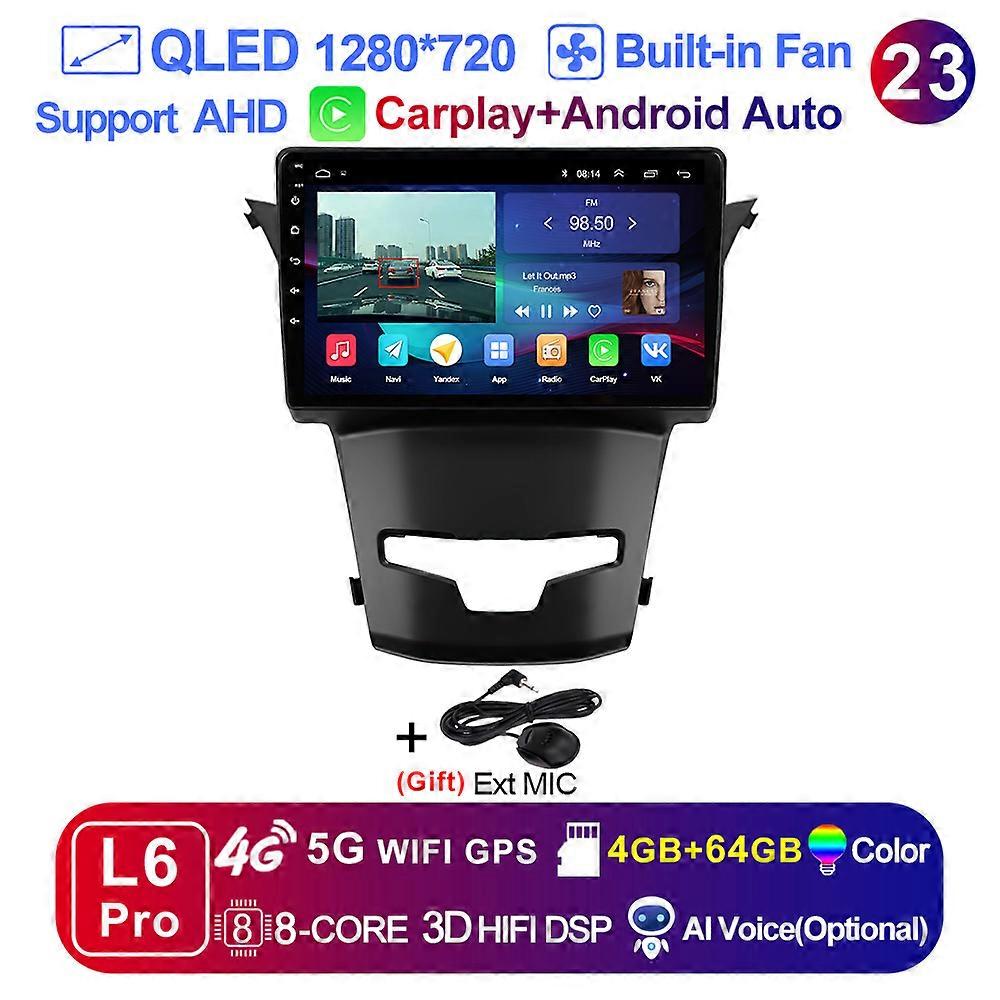 Jedx L6Pro 8Core 5G 2din Android 11 Radio Mobil Stereo Otomatis Multimedia untuk SsangYong Korando 3 Actyon 2 2013-2017 GPS Carplay