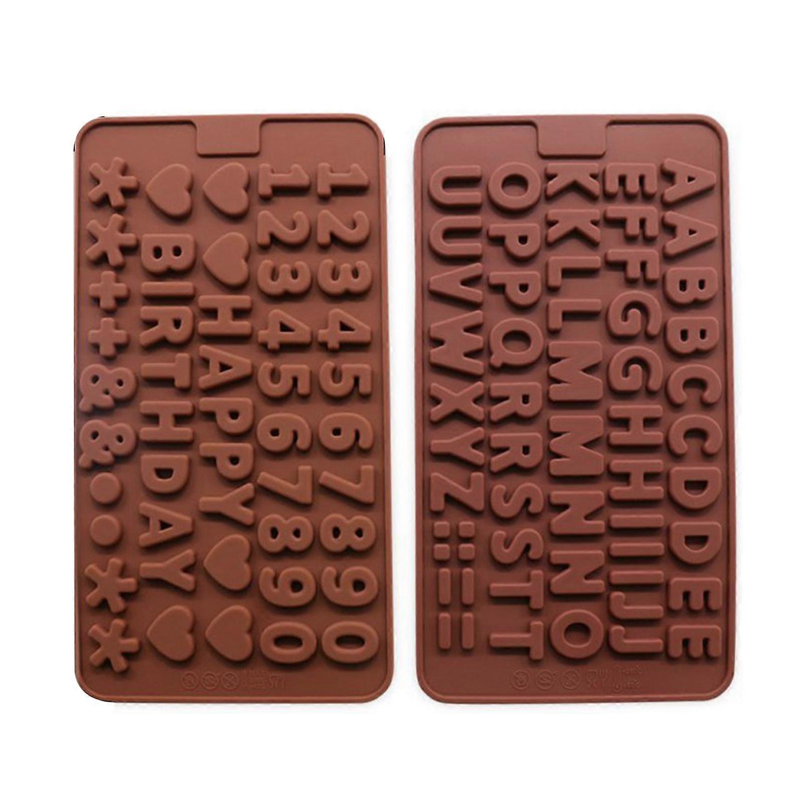 2Pcs Digital Letter Silicone Mold Chocolate Candy Kitchen Mould DIY Baking Tools