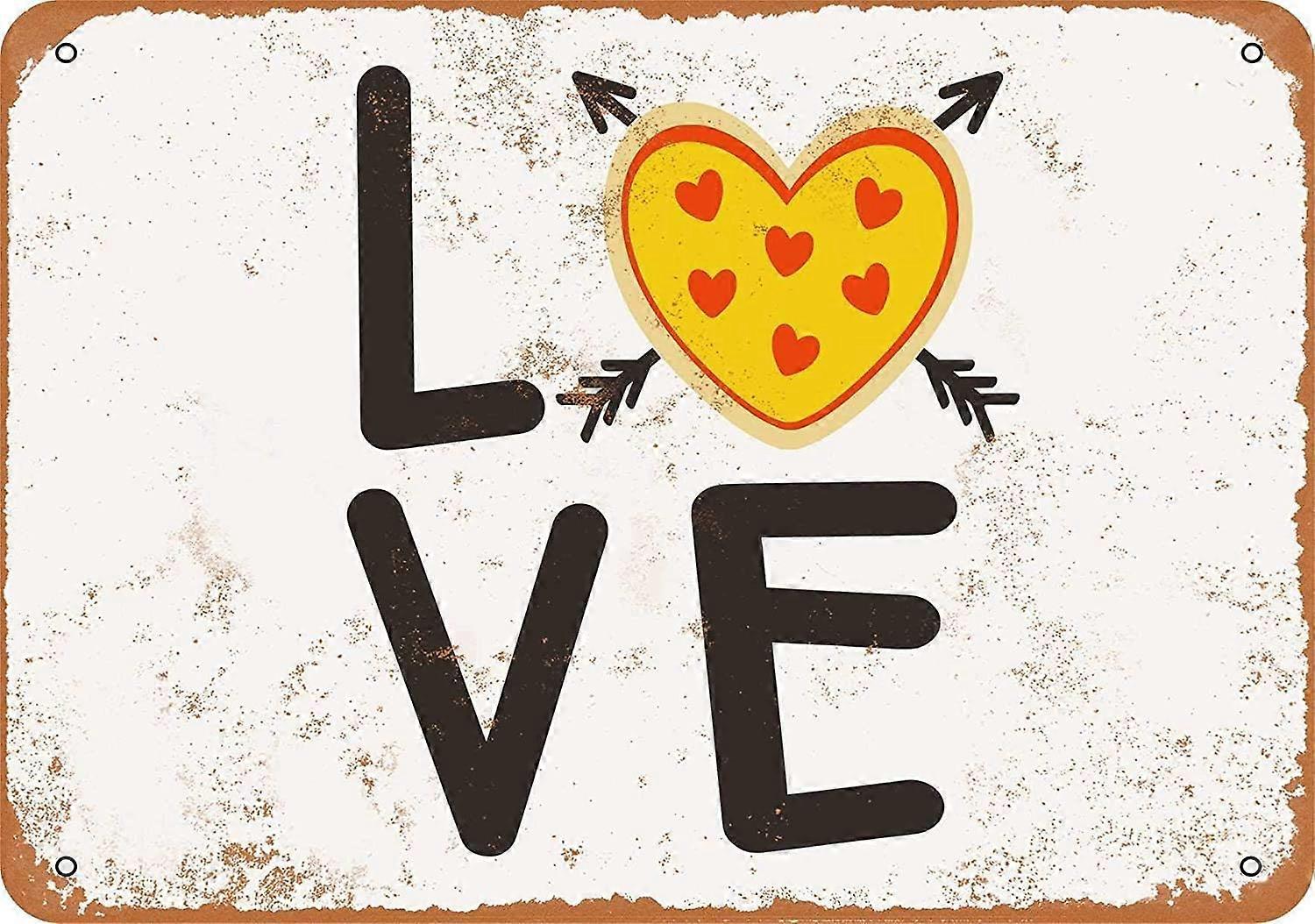 بيتزا الحب الرجعية شنقا الخشب تسجيل 8 "x12"