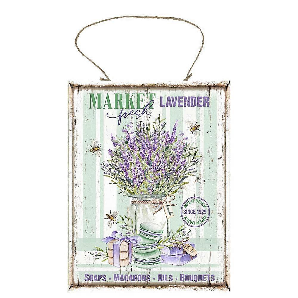 Piata proaspata lavanda imprimate manual din lemn Semn