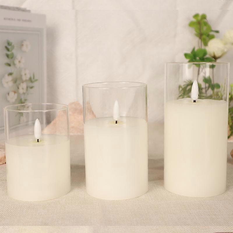 Glass paraffin LED electronic candle cup wax