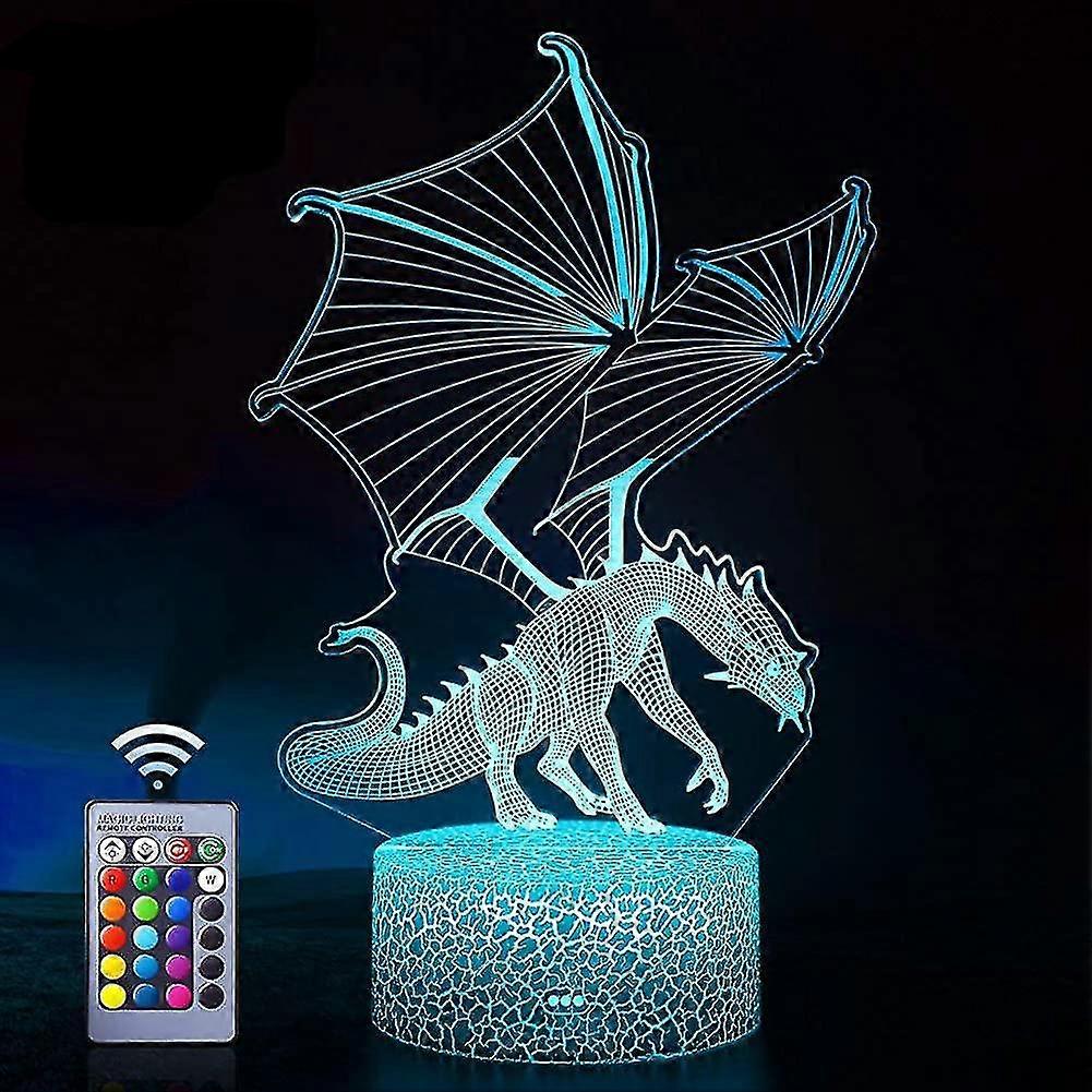 Dragon Lamp Flying Dragon Night Light. Remote Control 16 Colors Illusion