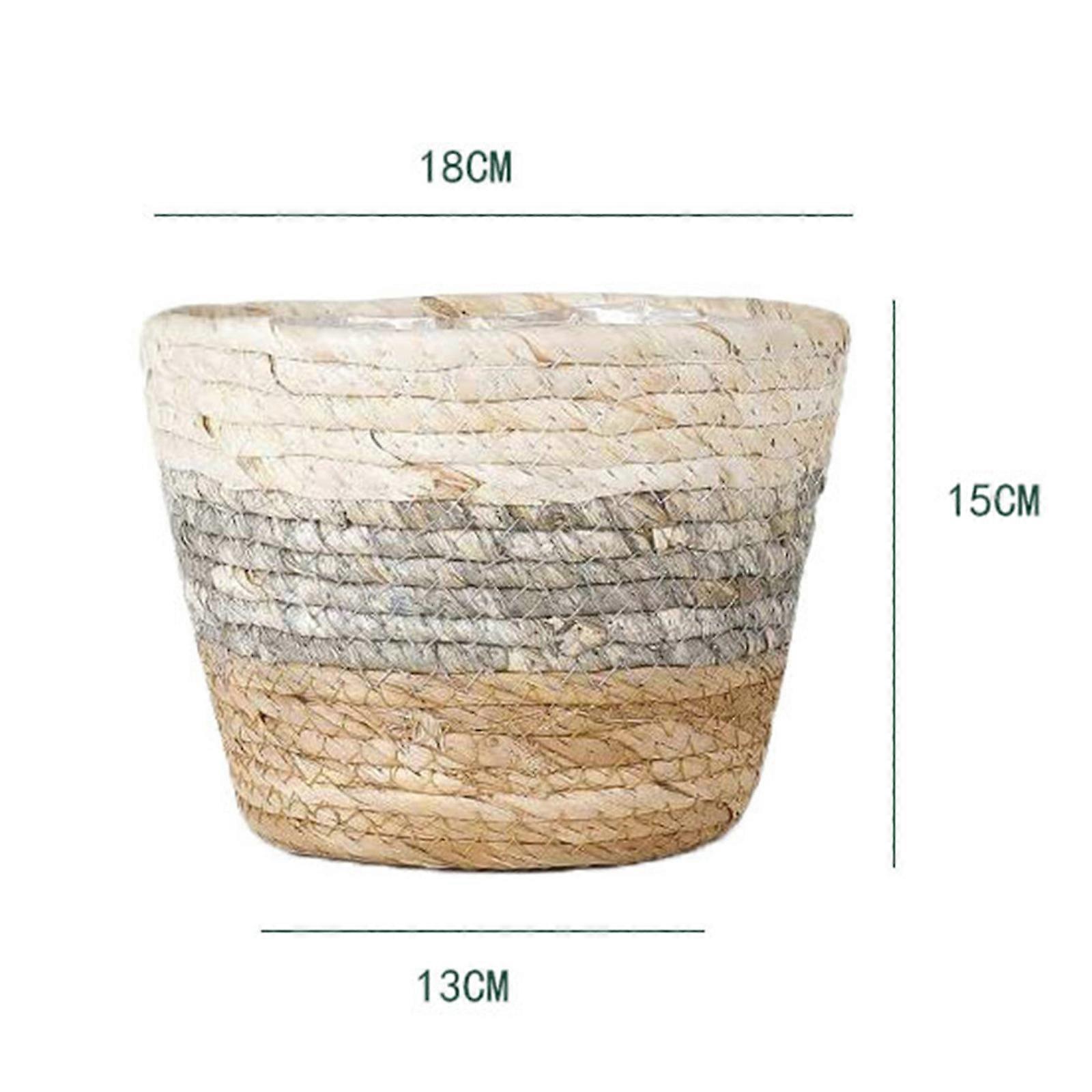 Flower Pots Cover Storage Basket Plant Woven Basket Planter Straw Flower Pot M