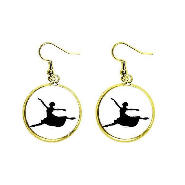 Ballet Jumping Performance Dancer Ear Dangle Golden Drop ørering smykker Kvinde