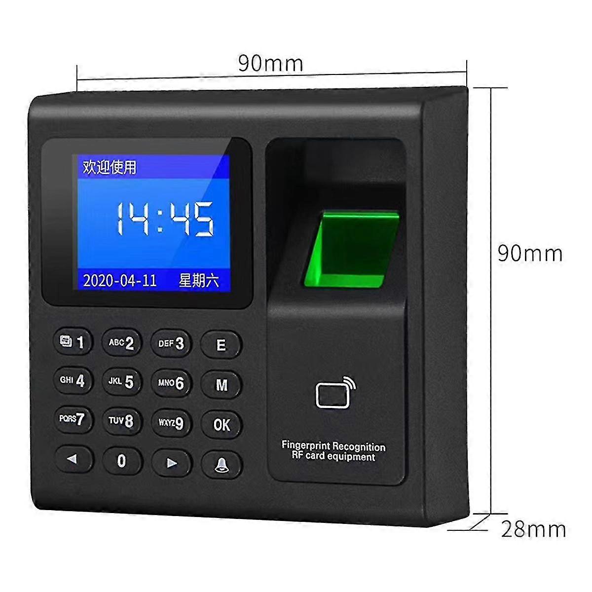 Fingerprint Attendance Machine 1000 Capacity Access Control Electric Time Clock Recorder Rfid Keypad Usb Data Manage