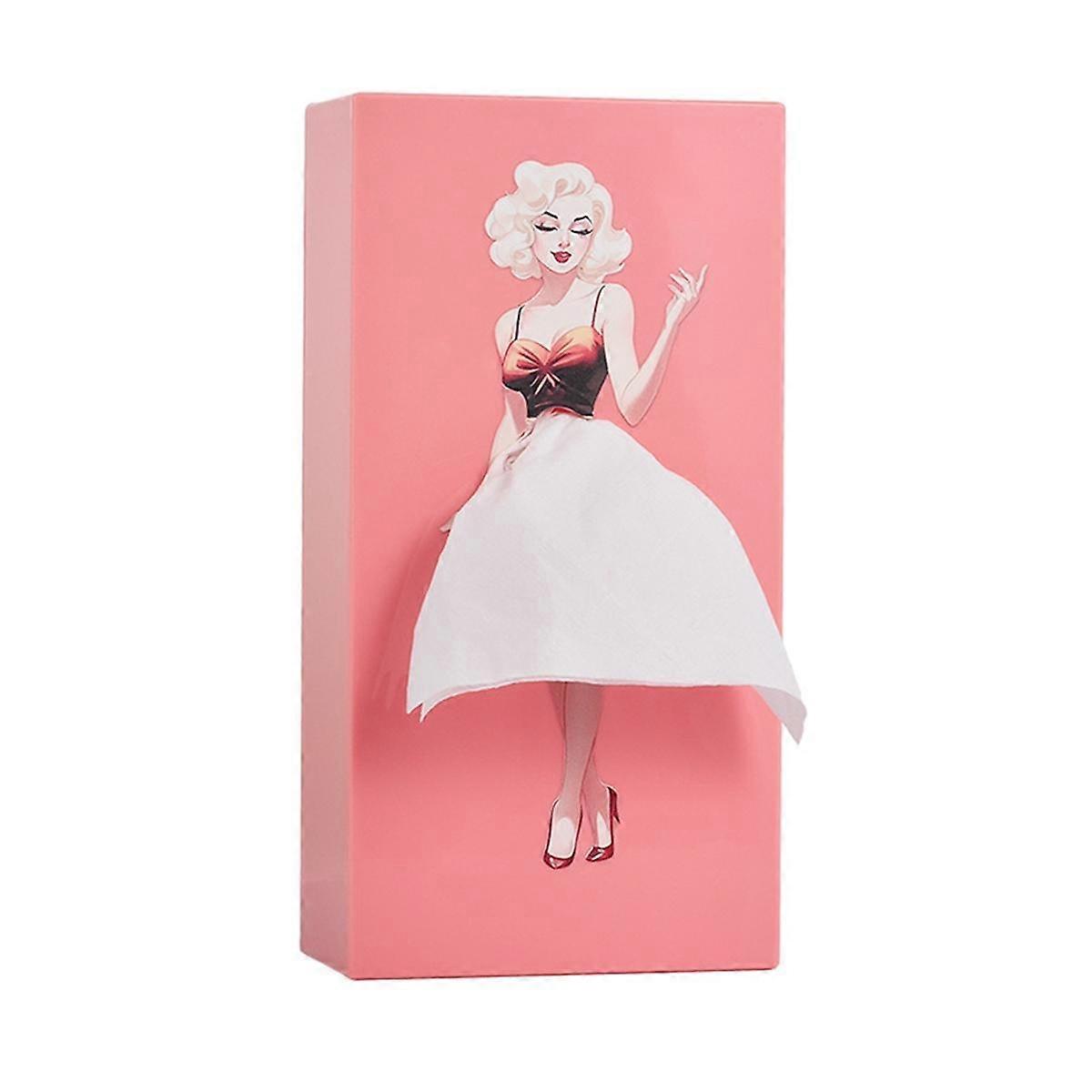 Cartoon Anime Girl Tissue Box Flying Skirt Tissue Box Tutu Girl Face Tissue Box Cute Desktop Decora