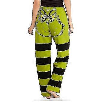 Grinch Pantalon De Pyjama De Noël Pour Femmes, Imprimé Complet Taille Élastique Jambe Grand Pantalon De Sommeil, Mignon Drôle Anime Vêtements De Détente Pour Confort Et Détente Saisonnier - Rouge