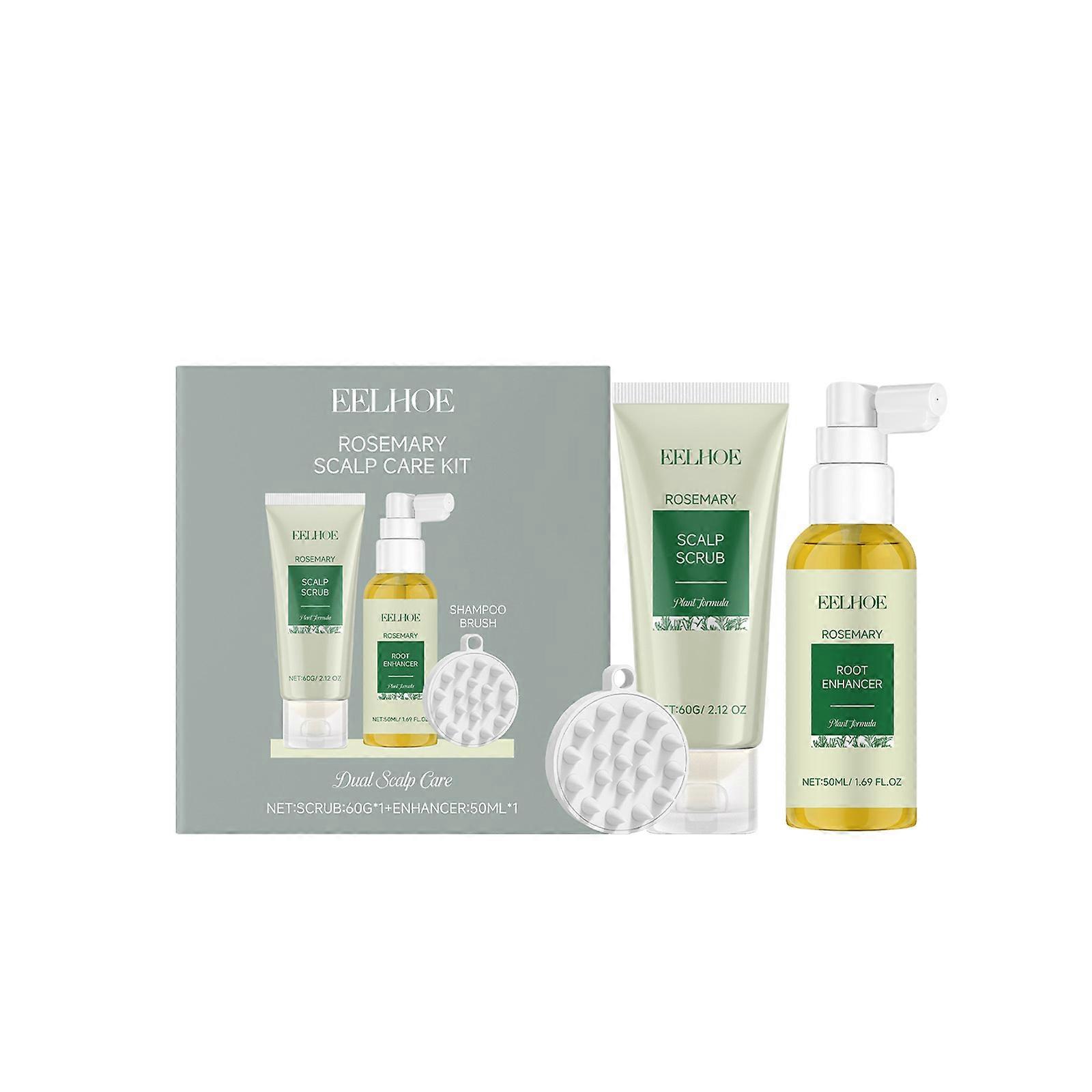 Rosemary Scalp Care Gift Set, Hydrating Scalp Care with Rosemary Scalp Scrub, Spray and Scalp Brush