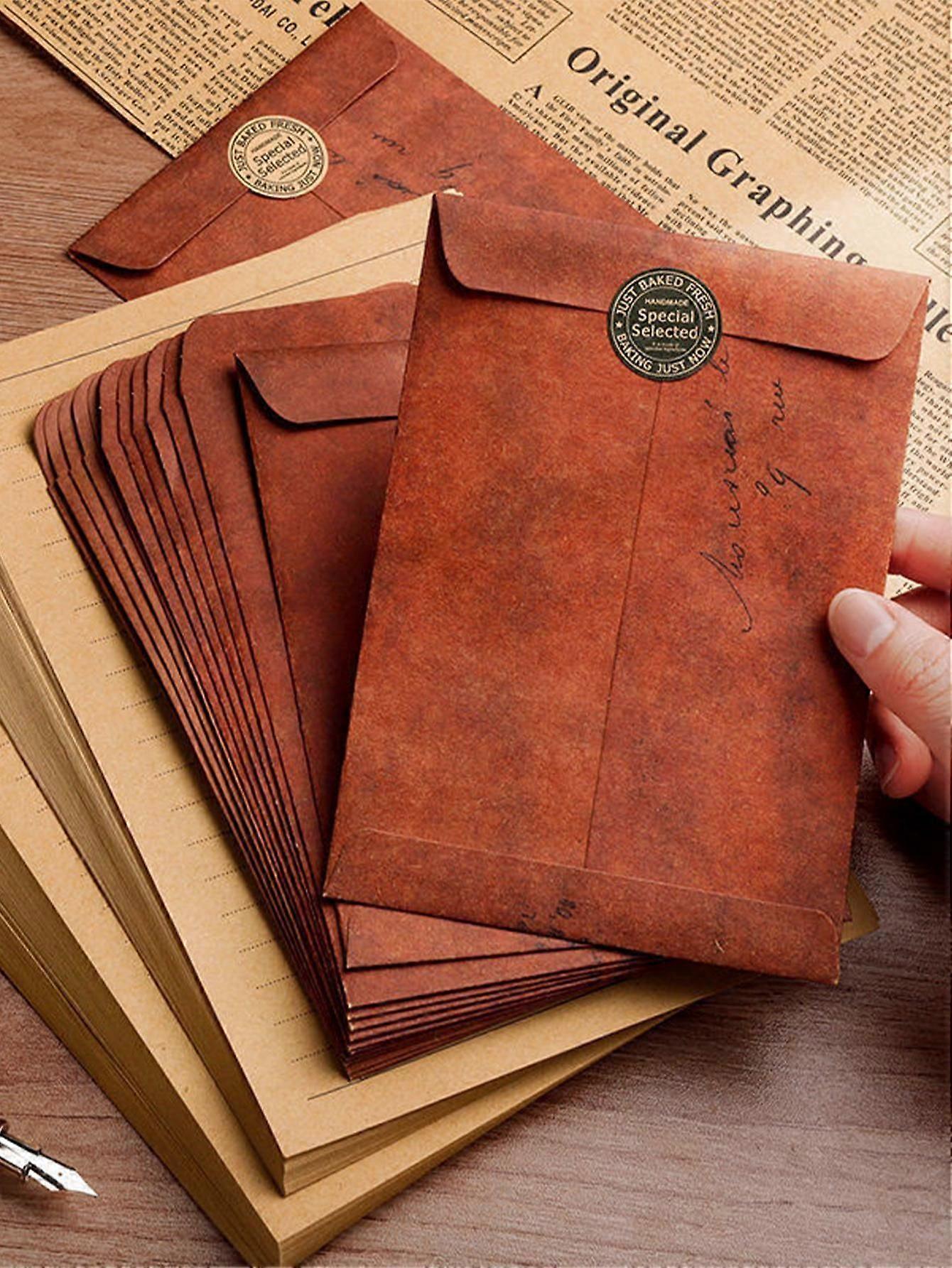 10pcs Vintage Design Envelope Set, Modern Multifunction Paper Envelope For Student