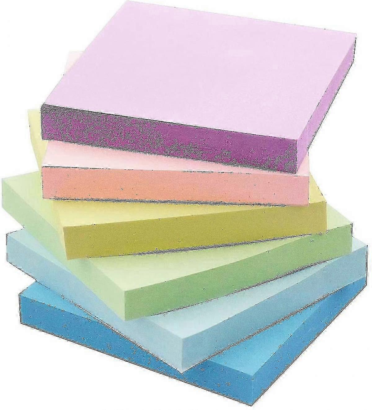 Sticky Notes 3x3 Self-stick Notes 6 Pastel Color 6 Pads, 100 Sheets/pad L