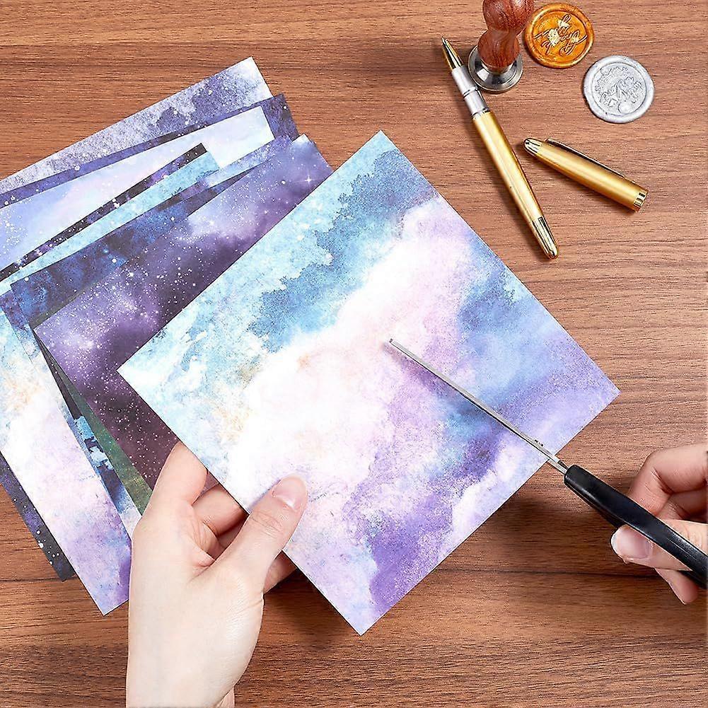 24 Sheets 12 Styles Sky Scrapbook Paper Pad 5.98x5.98inch Galaxy Patterned Single-Sided Decoupage Cardstock Papers Background Supplies for Card Making